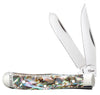 Case 12018 Tiny Trapper  1.85/1.92 Clip Point/Spey Plain Stainless Steel Smooth Abalone Handle Folding