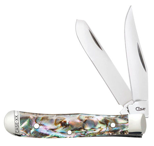 Case 12018 Tiny Trapper  1.85/1.92 Clip Point/Spey Plain Stainless Steel Smooth Abalone Handle Folding