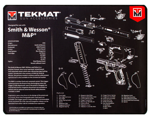 TekMat TEKR20SWNP Ultra Premium Cleaning Mat  S&W M&P Parts Diagram 15 x 20