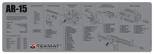 TekMat TEKR36AR15GY Original Cleaning Mat  AR-15 Parts Diagram 12 x 36 Gray